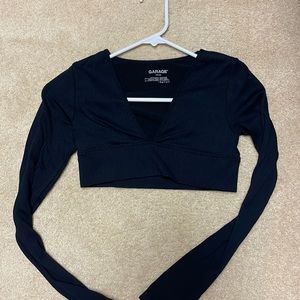 Garage v neck crop top